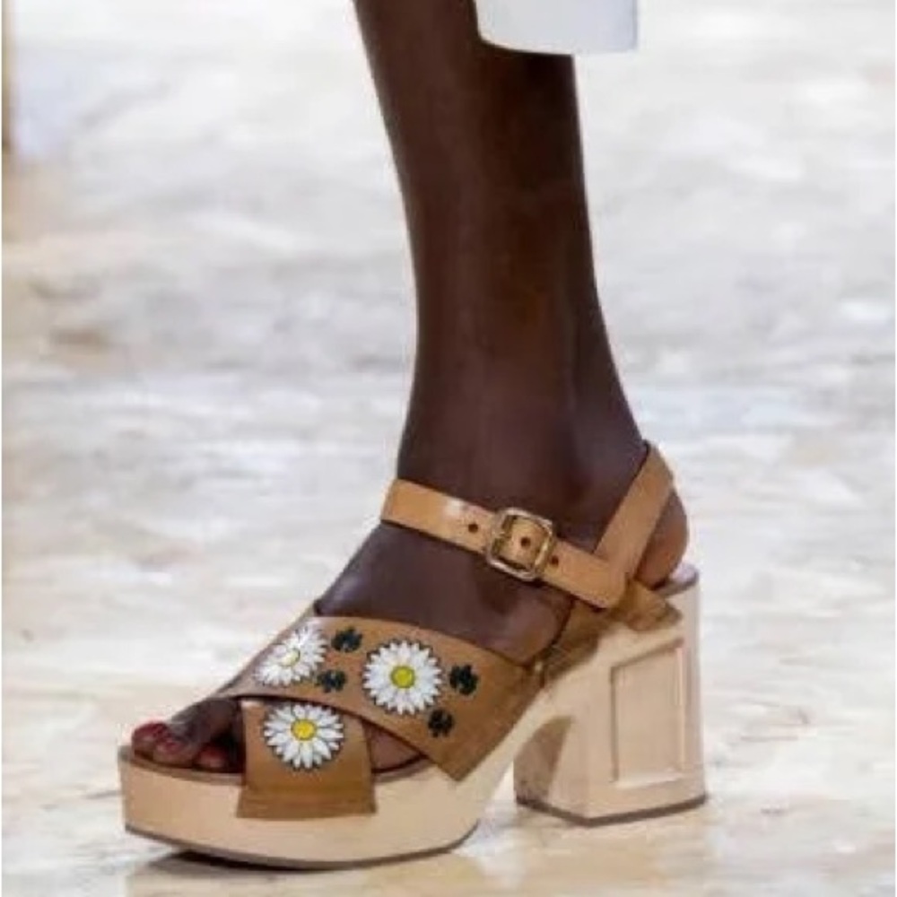 MIU MIU Platform Leather Sandals 37 - Picture 4 of 15